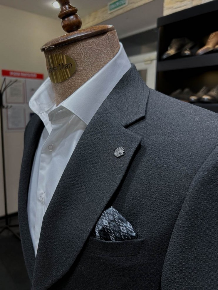 Костюм MAZALTOVMAN 2-ка Premium Черный фактурный кежуал