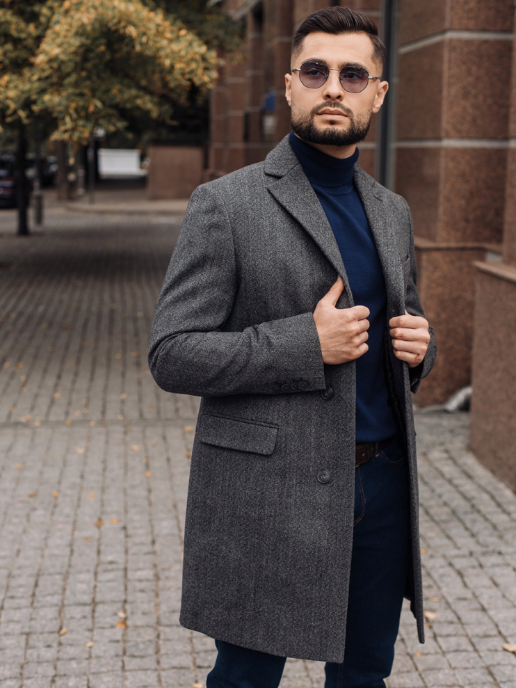 Пальто MAZALTOVMAN Серое фактурное