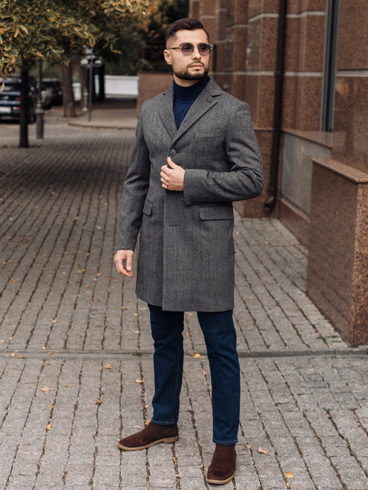 Пальто MAZALTOVMAN Серое фактурное