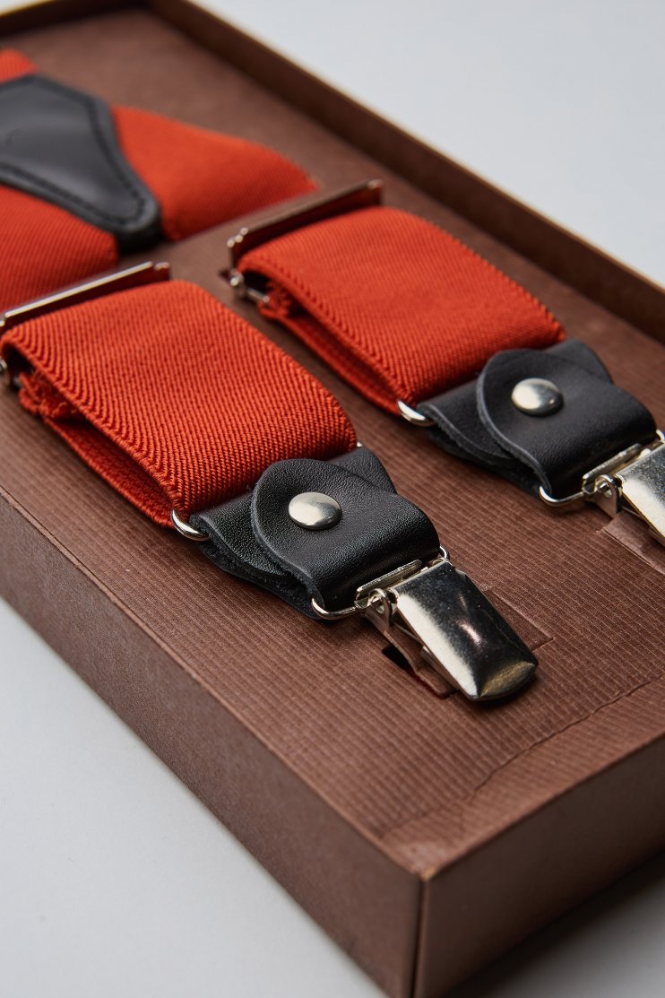 Мужские подтяжки оранжевые