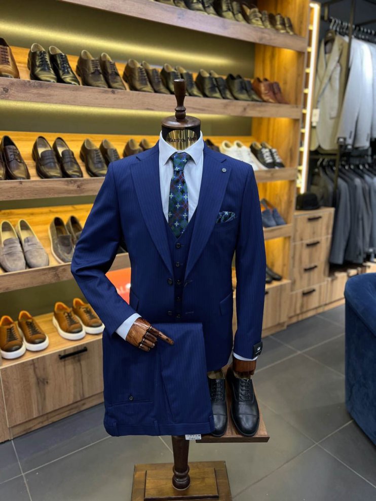 Костюм MAZALTOVMAN 3-ка Premium Синий в полоску