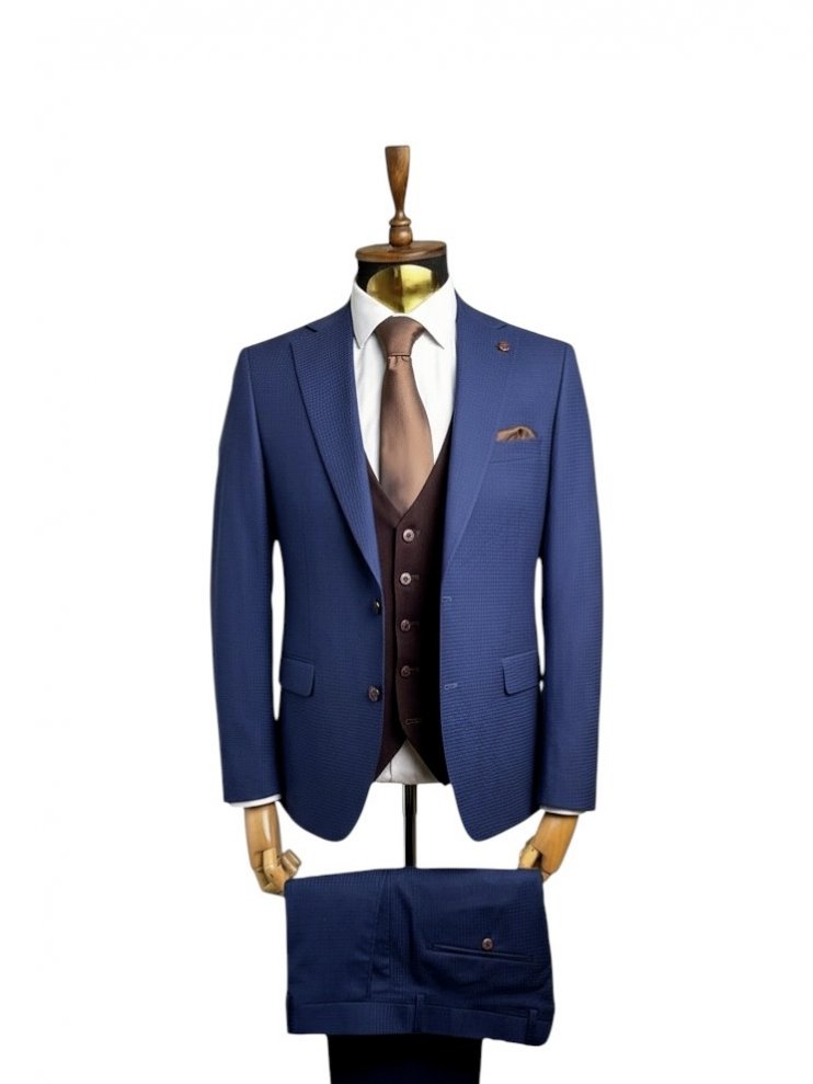 Костюм MAZALTOVMAN 3-ка Premium Синий в клетку