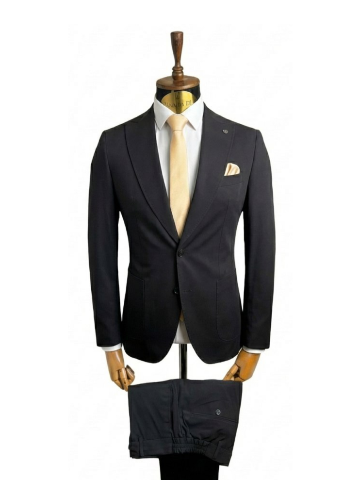 Костюм MAZALTOVMAN 2-ка Premium Черный фактурный кэжуал