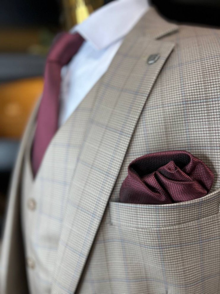 Костюм CAR 3-ка Бежевый в клетку