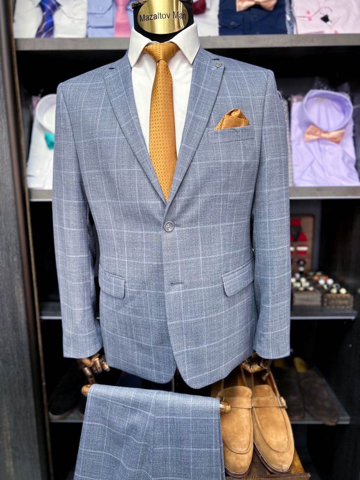 Костюм VAL 2-ка Голубой в клетку