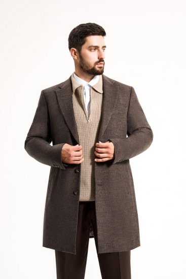 Пальто MAZALTOVMAN Premium Темно-коричневое фактурное