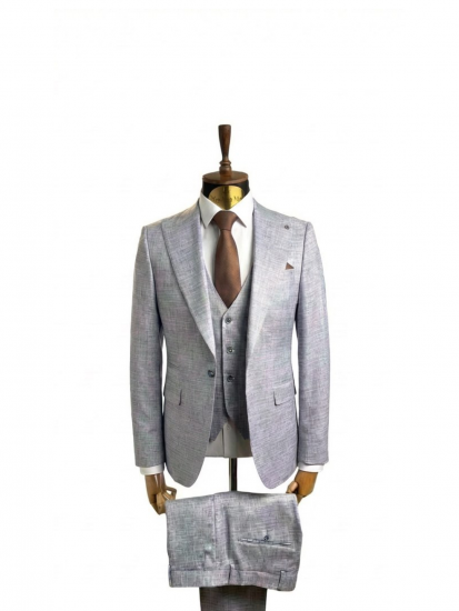 Костюм MAZALTOVMAN 3-ка Premium Голубой в микроклетку