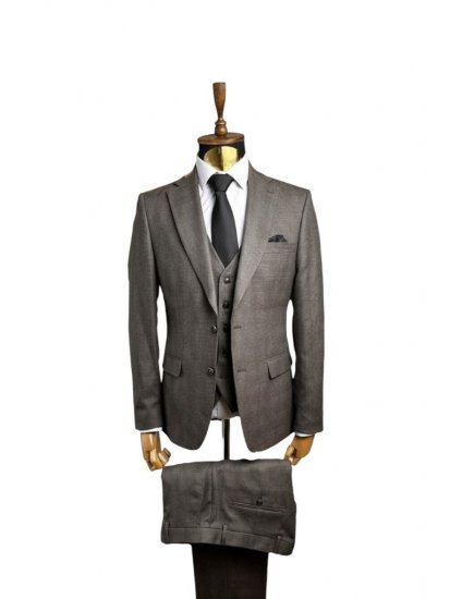 Костюм MAZALTOVMAN 3-ка Premium Светло-коричневый в клетку