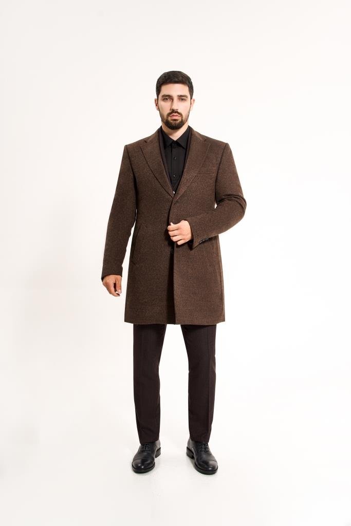 Пальто MAZALTOVMAN Premium Коричневое фактурное