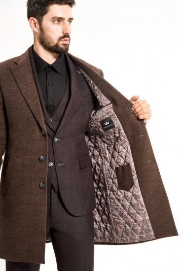 Пальто MAZALTOVMAN Premium Коричневое фактурное
