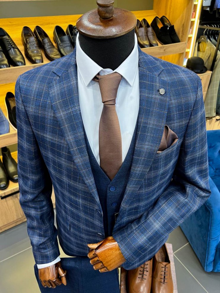 Костюм MAZALTOVMAN 3-ка Синий в клетку