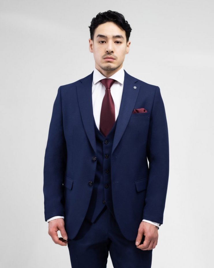 Костюм с жилетом MAZALTOVMAN синий фактурный