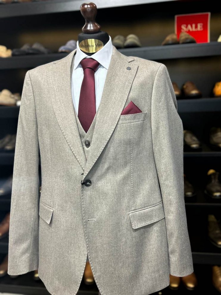 Костюм MAZALTOVMAN 3-ка Premium Бежевый фактурный
