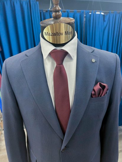 Костюм MAZALTOVMAN 2-ка Premium Синий в клетку