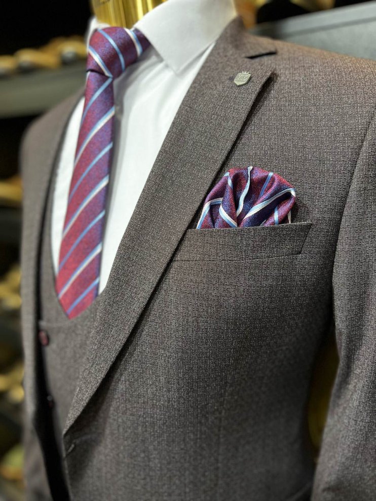 Костюм VAK 3-ка Бордовый фактурный