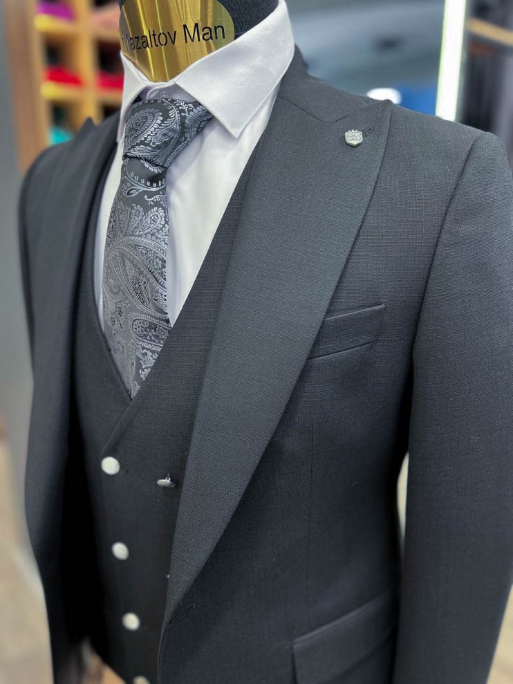 Костюм MAZALTOVMAN 3-ка Premium Черный фактурный
