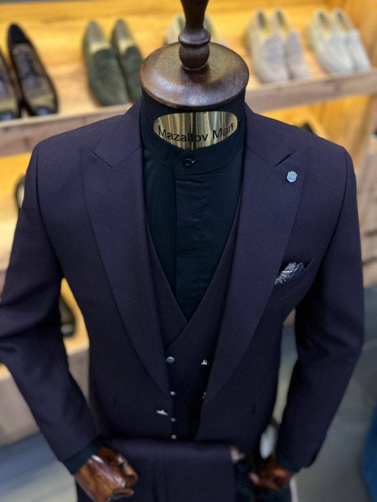 Костюм MAZALTOVMAN 3-ка Premium Бордовый фактурный