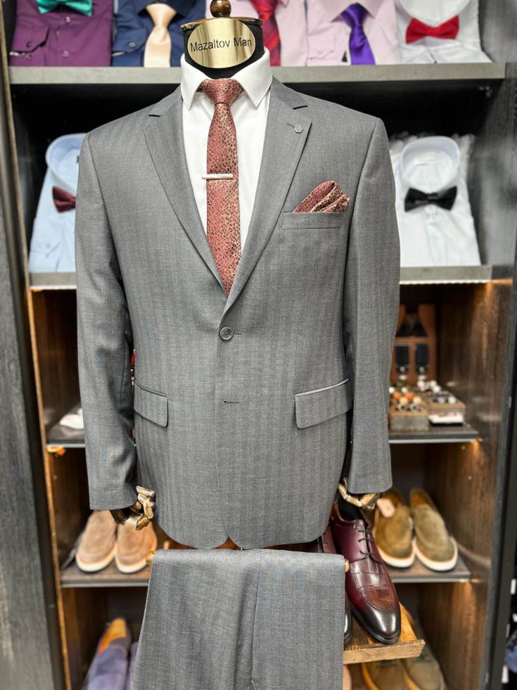 Костюм STR 2-ка Серый в полоску