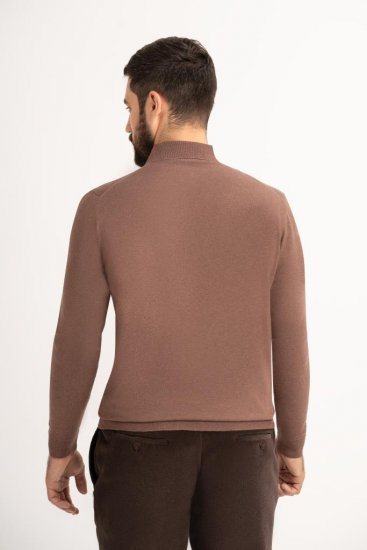 Поло HLF Коричневое с пуговицами