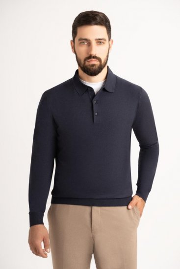 Поло HLF Синее с пуговицами