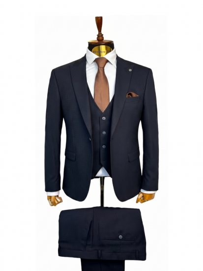 Костюм MAZALTOVMAN 3-ка премиум Темно-синий в крапинку