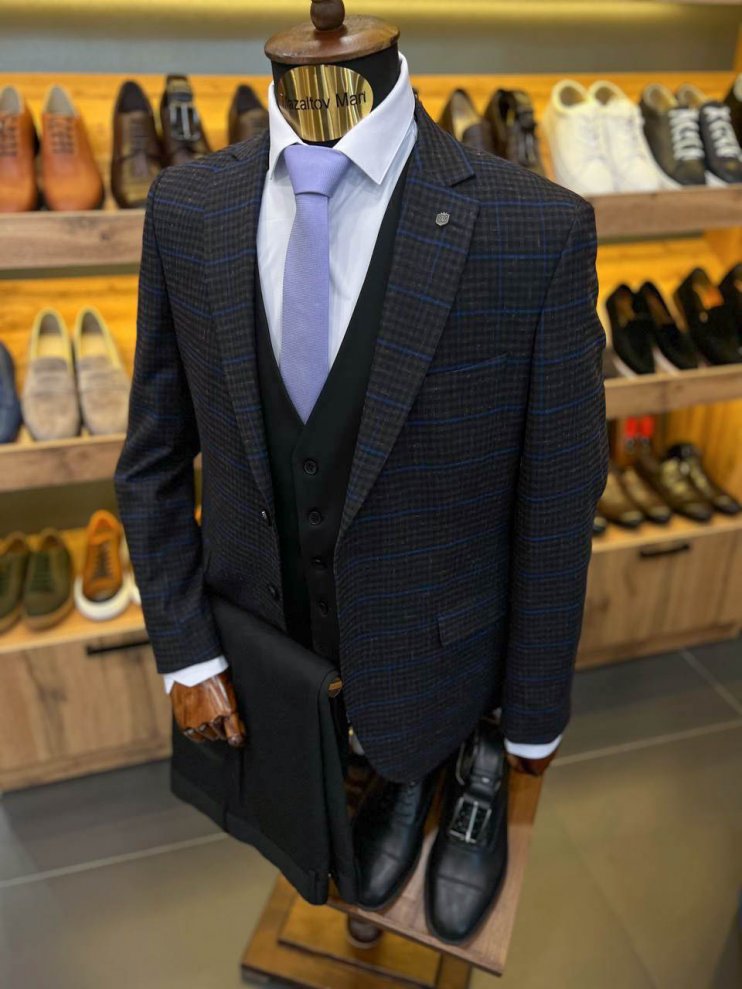 Костюм MAZALTOVMAN 3-ка Черный в клетку