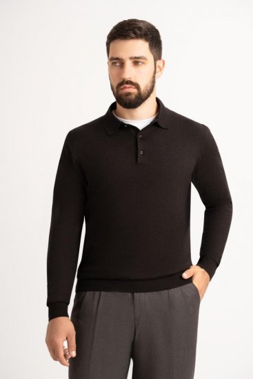 Поло HLF Черное с пуговицами