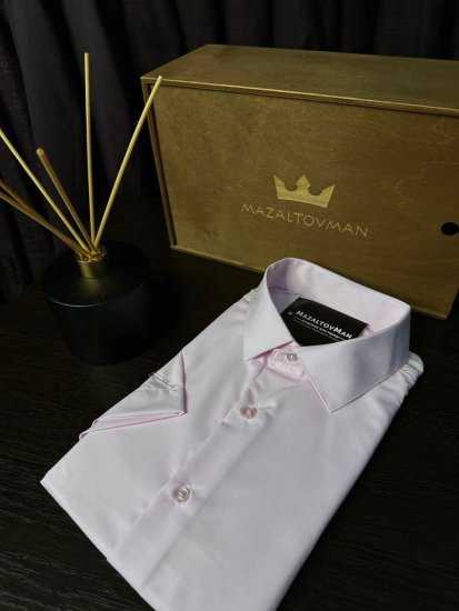 Рубашка Grossir Розовая притал короткий рукав