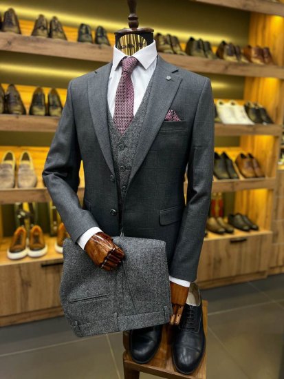 Костюм IBR 3-ка Серый в клетку комбинированный