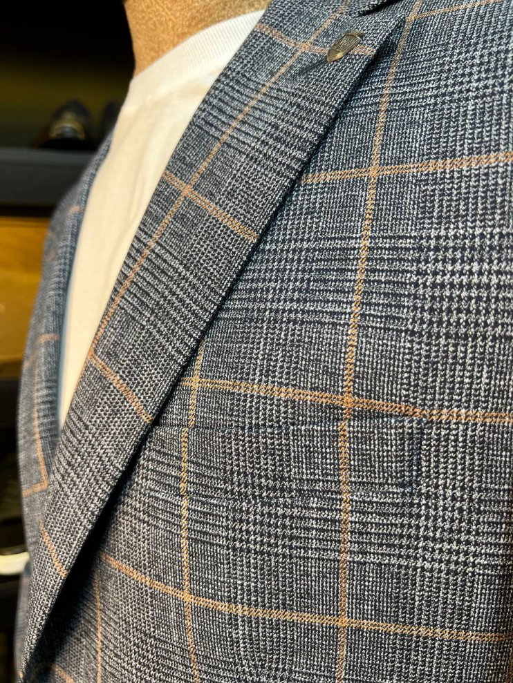 Пиджак LXR Серый в клетку