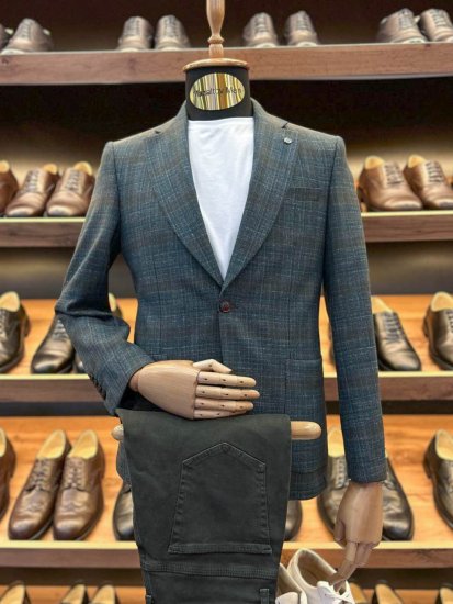 Пиджак MAZALTOVMAN Premium Зеленый в клетку