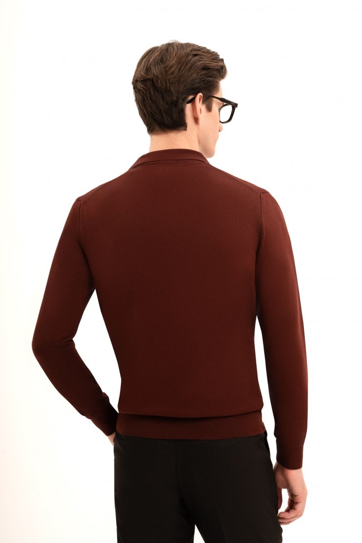 Джемпер мужской однотонный коричневый