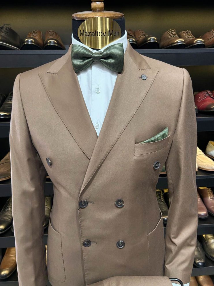 Костюм MIR 2-ка Коричневый двубортный