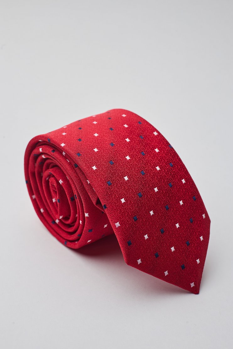 Мужской галстук Ярко-красный текстурный