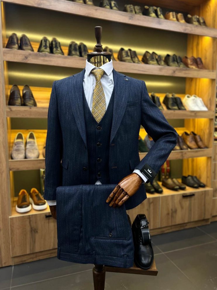 Костюм MAZALTOVMAN 3-ка Premium Синий в елочку