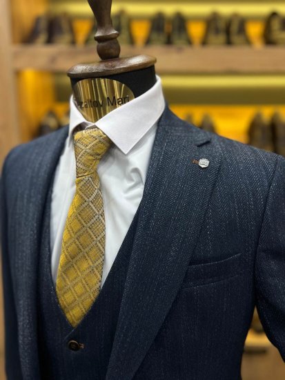 Костюм MAZALTOVMAN 3-ка Premium Синий в елочку