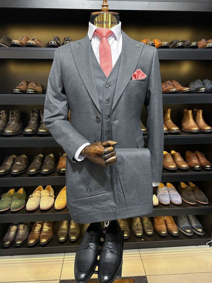 Костюм ERN 3-ка Серый фактурный