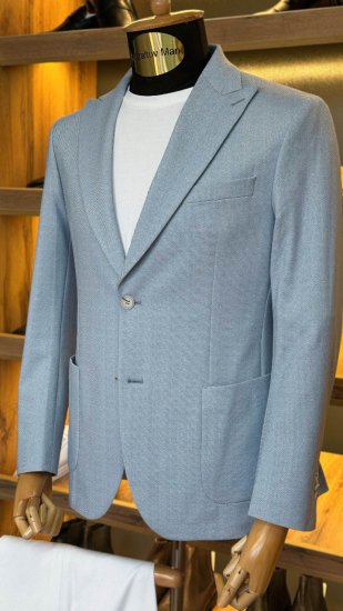 Пиджак GIO Голубой в елочку