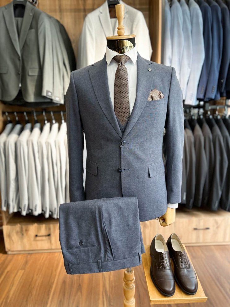 Костюм MAZALTOVMAN 3-ка Premium Синий фактурный