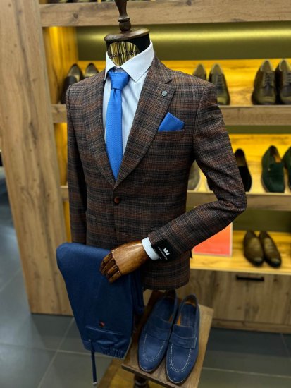 Пиджак MAZALTOVMAN Premium Оранжевый в клетку кэжуал