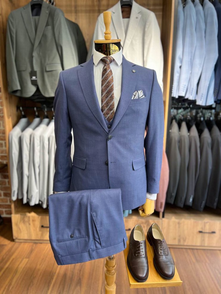 Костюм MAZALTOVMAN 3-ка Premium Синий фактурный