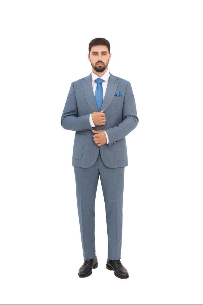 Костюм MAZALTOVMAN 2-ка Premium Голубой фактурный кежуал